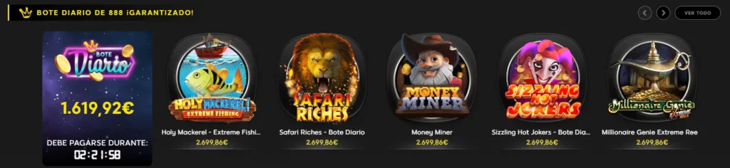 Las mejores tragamonedas en 888 Casino